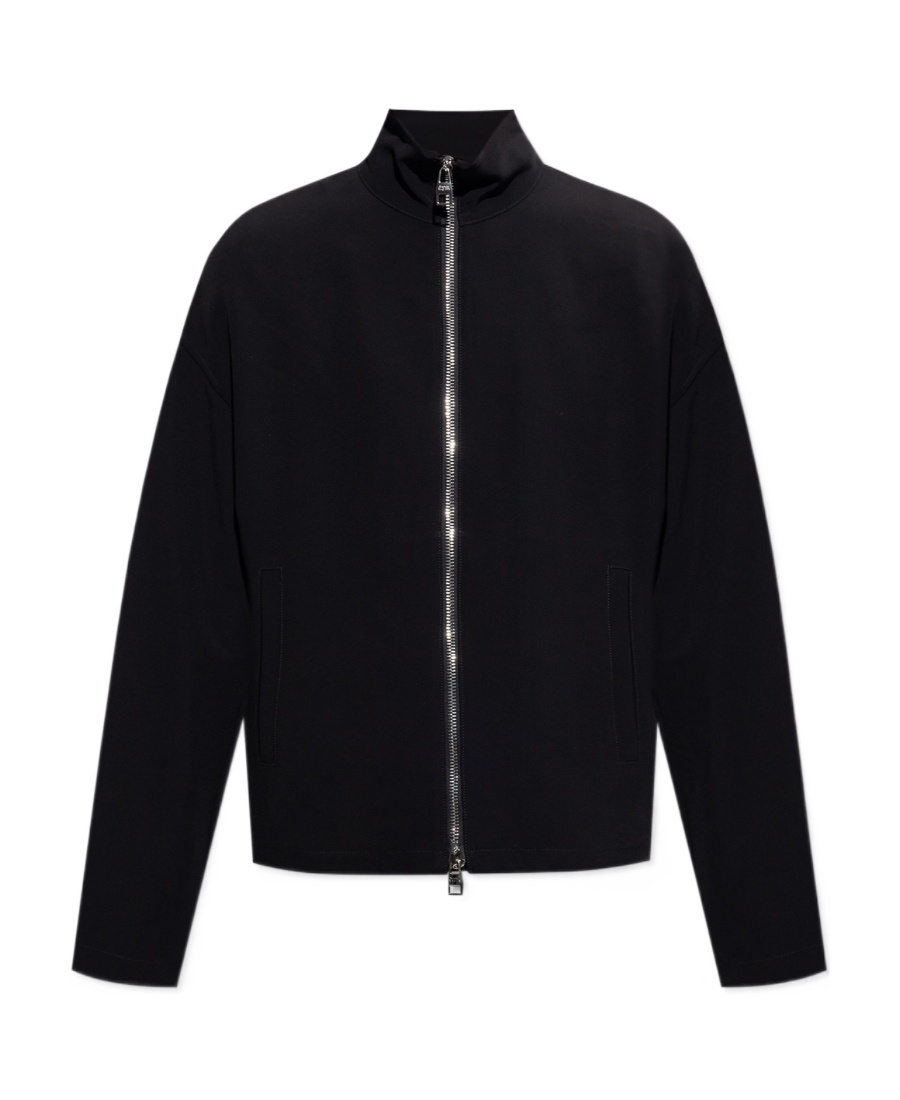 Alexander Mcqueen High Necked Ziped Jacket In Black