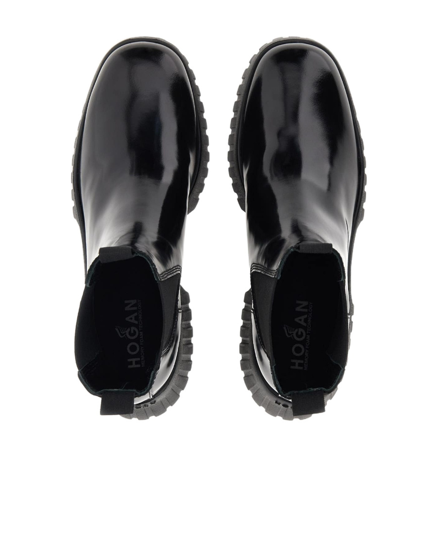 Hogan H-stripes Wedge Chelsea In Black