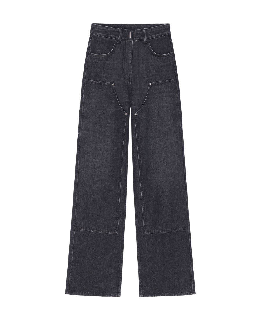 Givenchy Jean Oversize En Denim Avec Patches In Black
