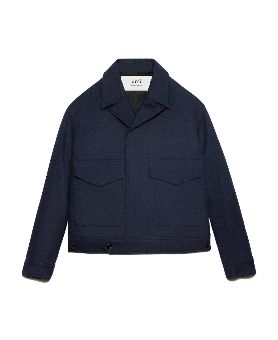 Ami Alexandre Mattiussi Oversize Virgin Wool Jacket In Blue