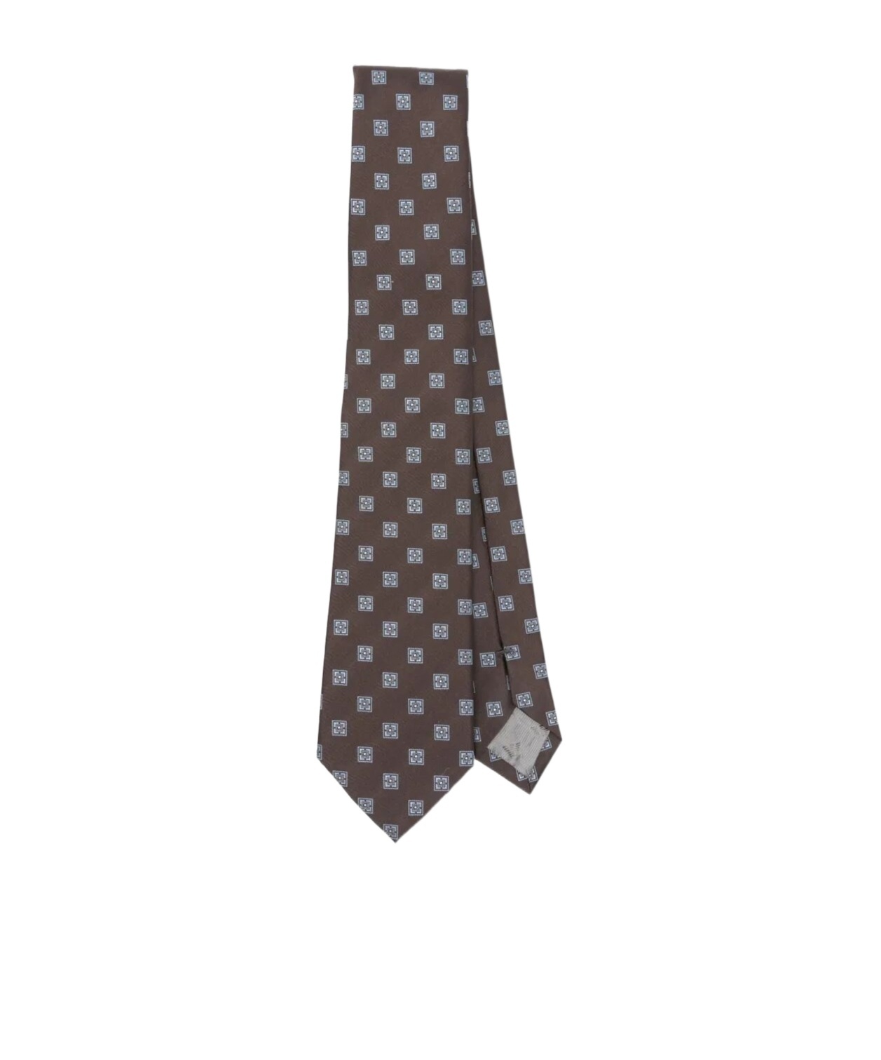 Emporio Armani Pattern-jacquard Silk Tie In Brown