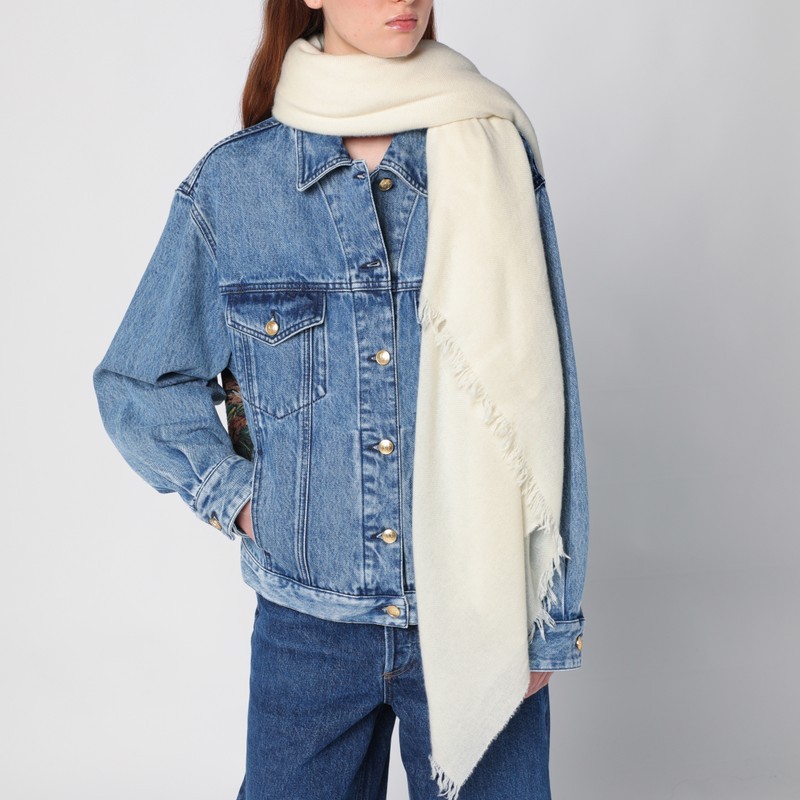 Shop Destin Surl Fringed Scarf In White