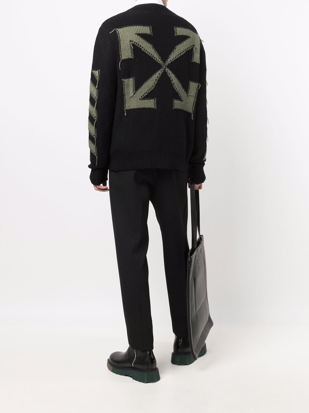 Off-white Arrows Motif Knitted Jumper In Black