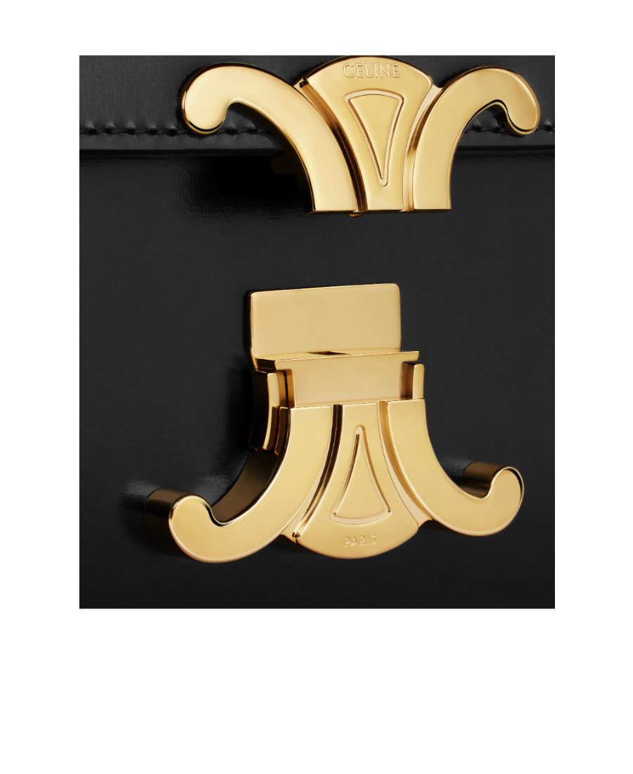 Celine Logo Shoulder Bag In Black