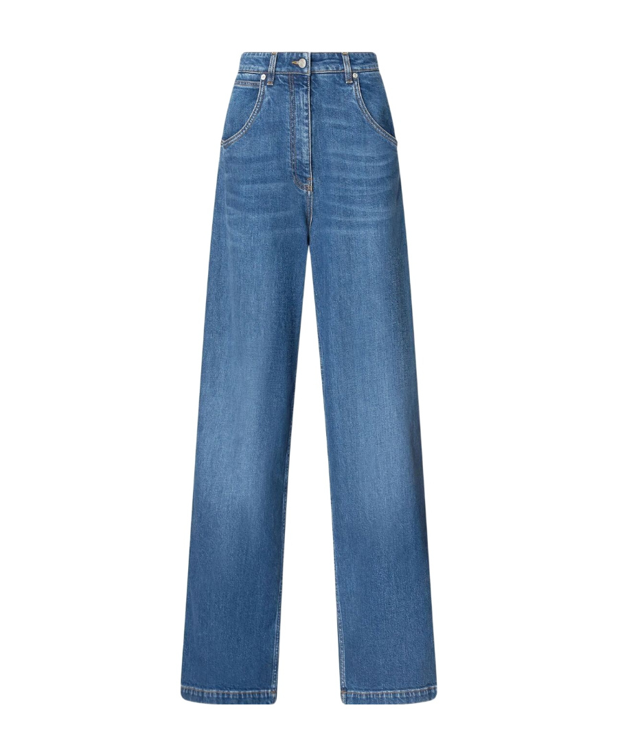 Etro Denim Jeans With Applied Patch In Blue