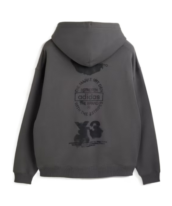 Y-3 Graphic Hoodie Granit In Gray