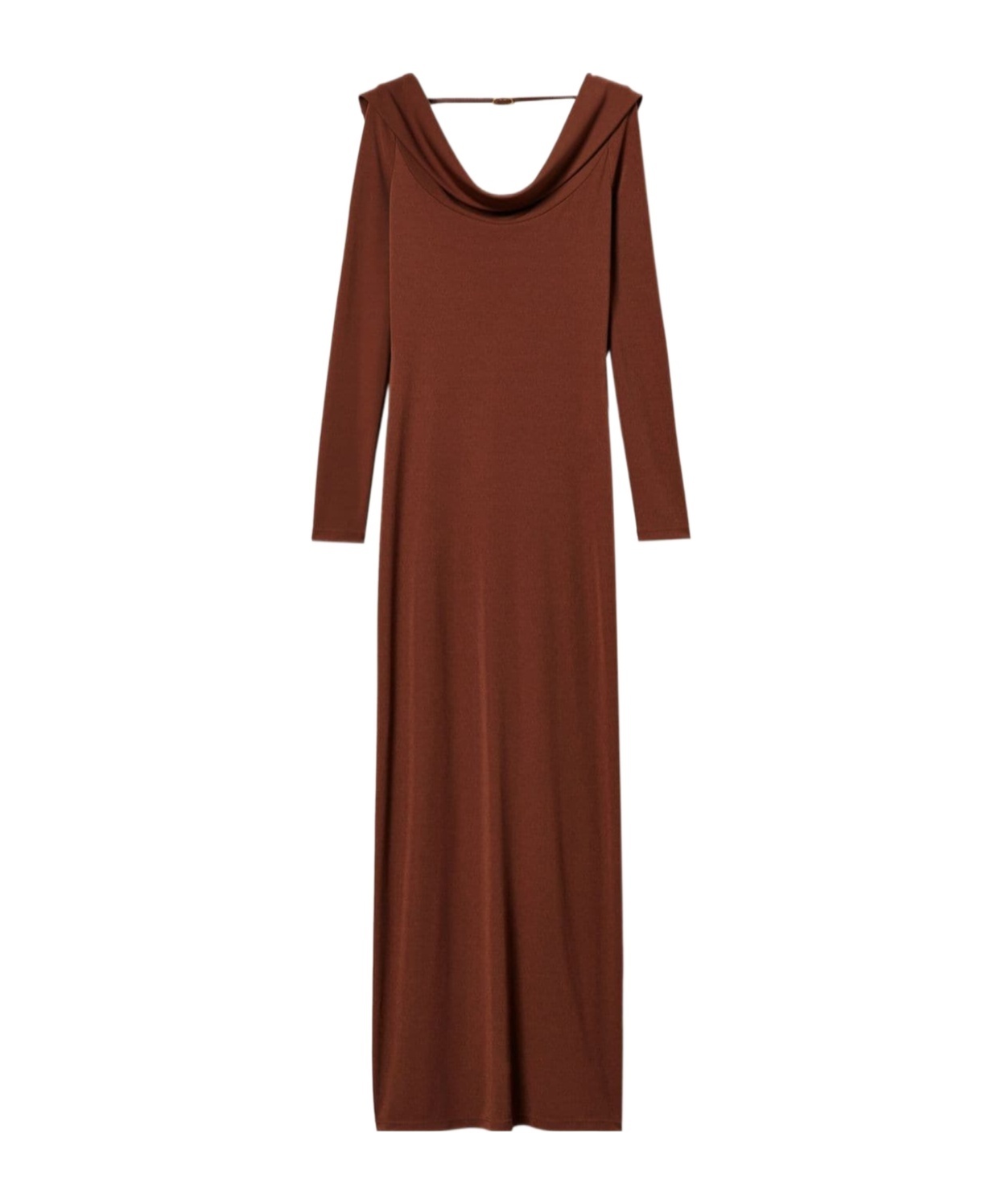 Twinset Draped Maxi Dress In Brown