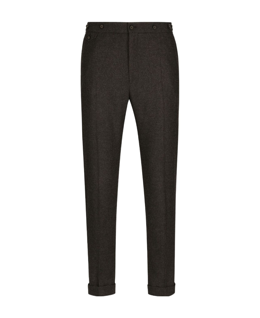 DOLCE & GABBANA DOLCE  GABBANA LOGO PATCH TAILORED STRETCH PANTS