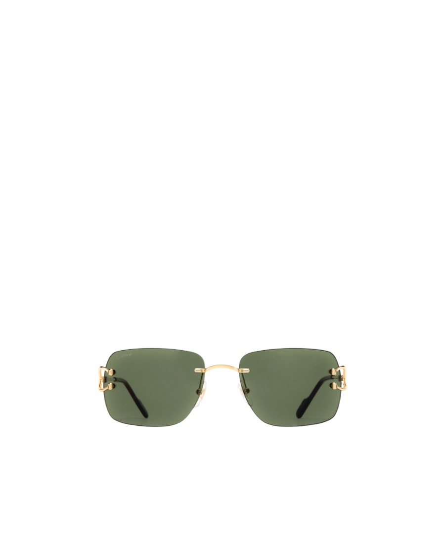 Cartier Rectangular Frame Sunglasses In Green
