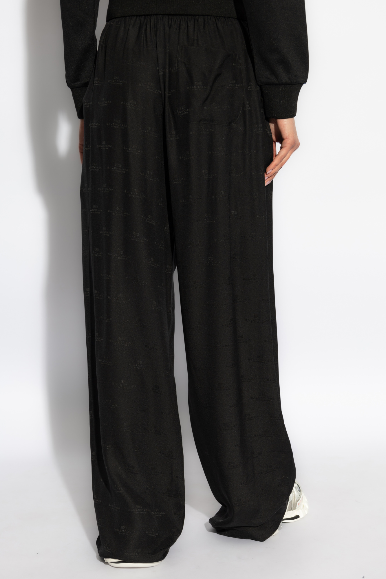 Balenciaga Elastic Waist Casual Pants In Black