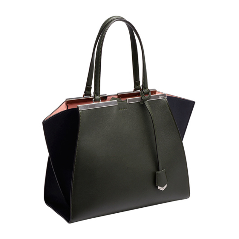 Fendi Logo Details Handbag In Black
