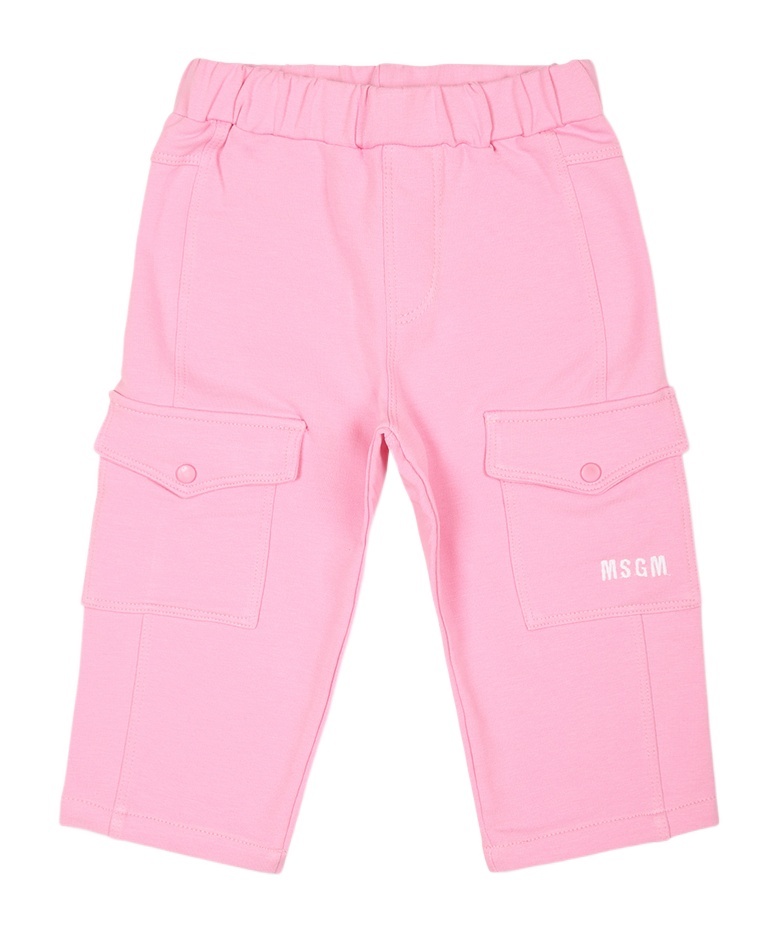 MSGM LOGO-EMBROIDERED TROUSERS