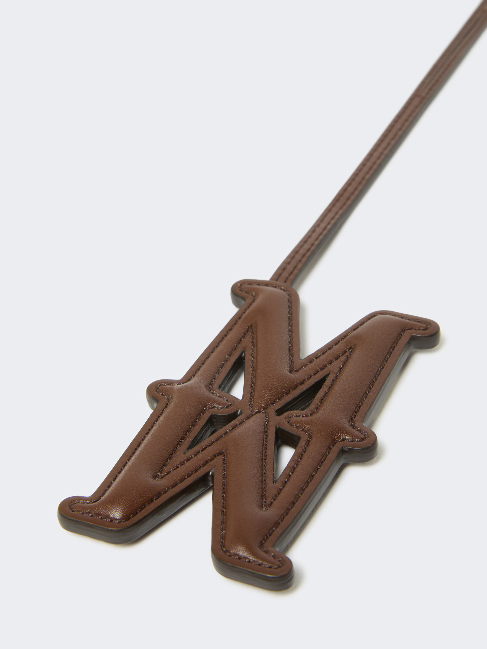 Max Mara Leather Monogram Charm In Brown