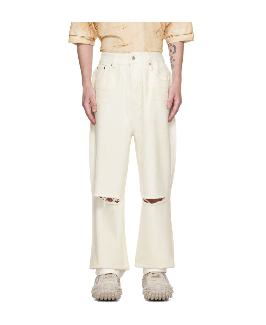 We11 Done Fade To Make Old Jeans In White