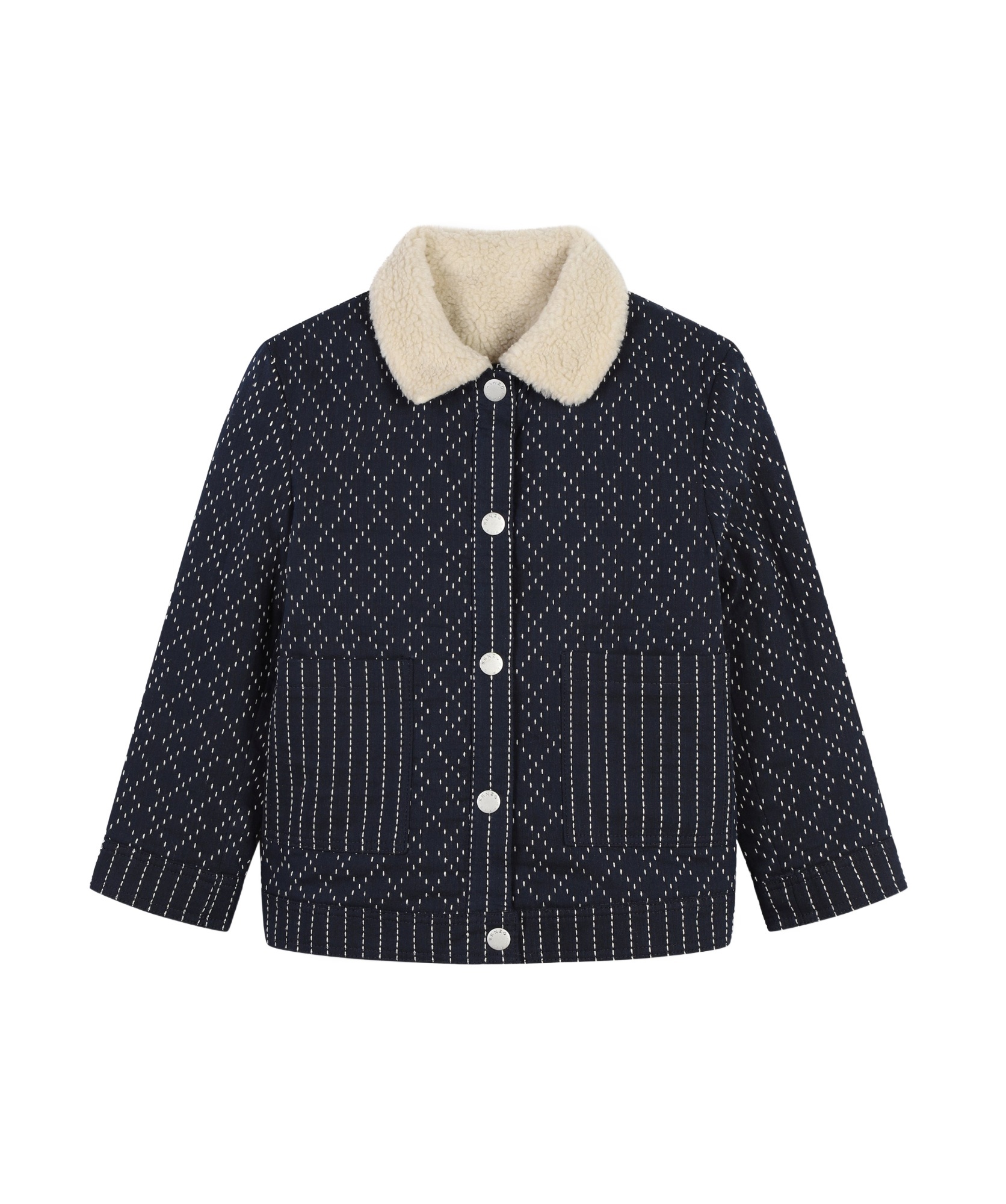 Kenzo Kids Reversible Long Sleeve Coat In Black