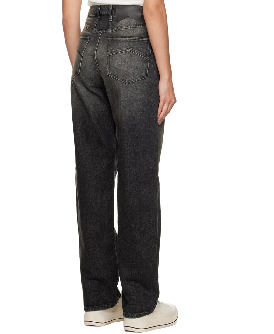 Rhude Wide-leg Denim Trousers In Black