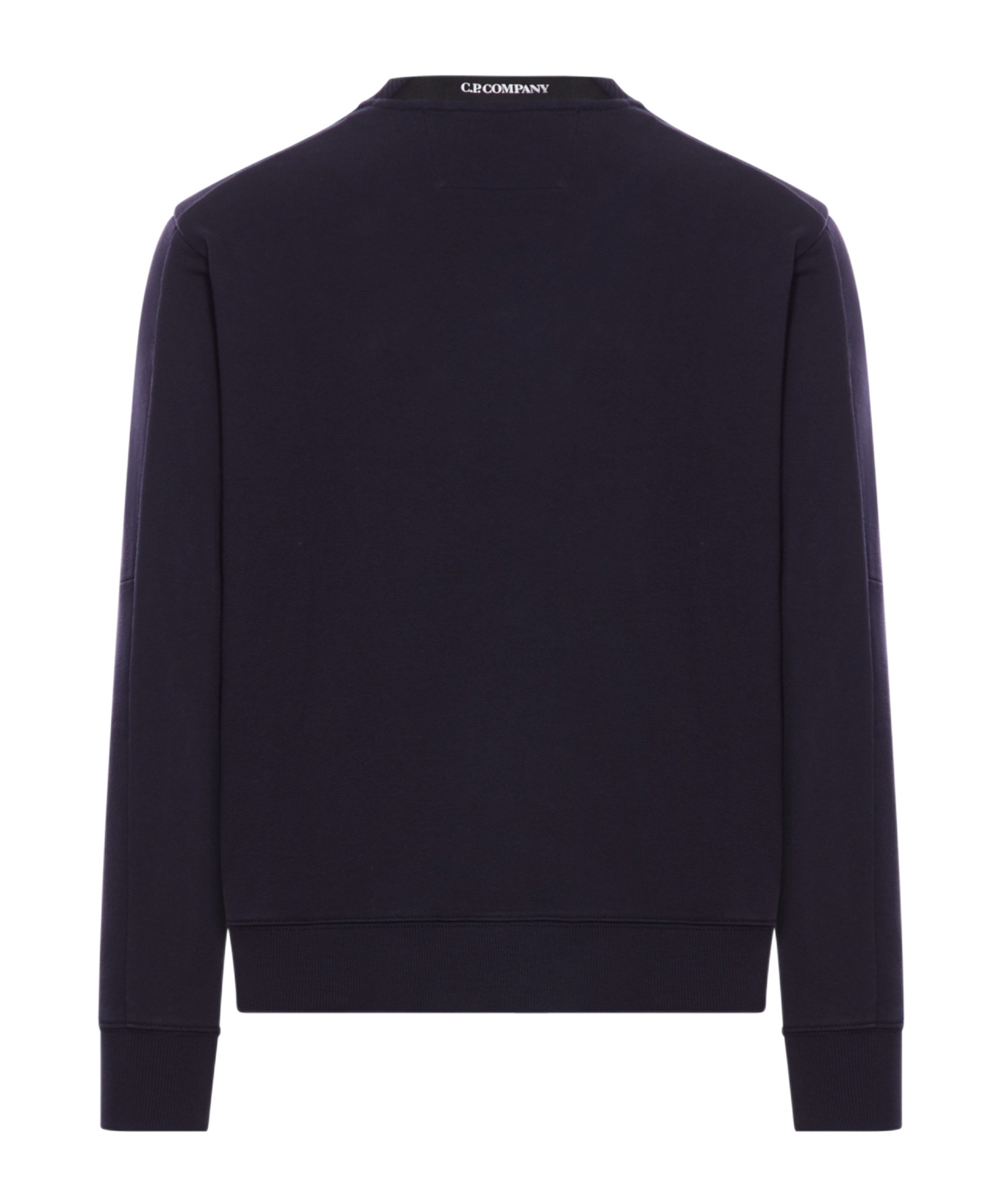 C.p. Company Black Diagonal Raised Fleece Crewneck Lens Sweatshirt In Black