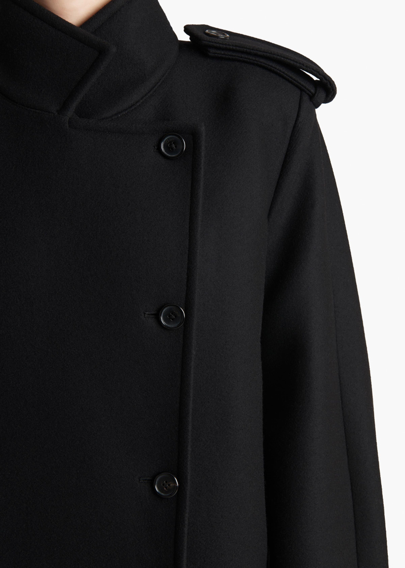 Khaite Donna Double-breasted Coat In Black