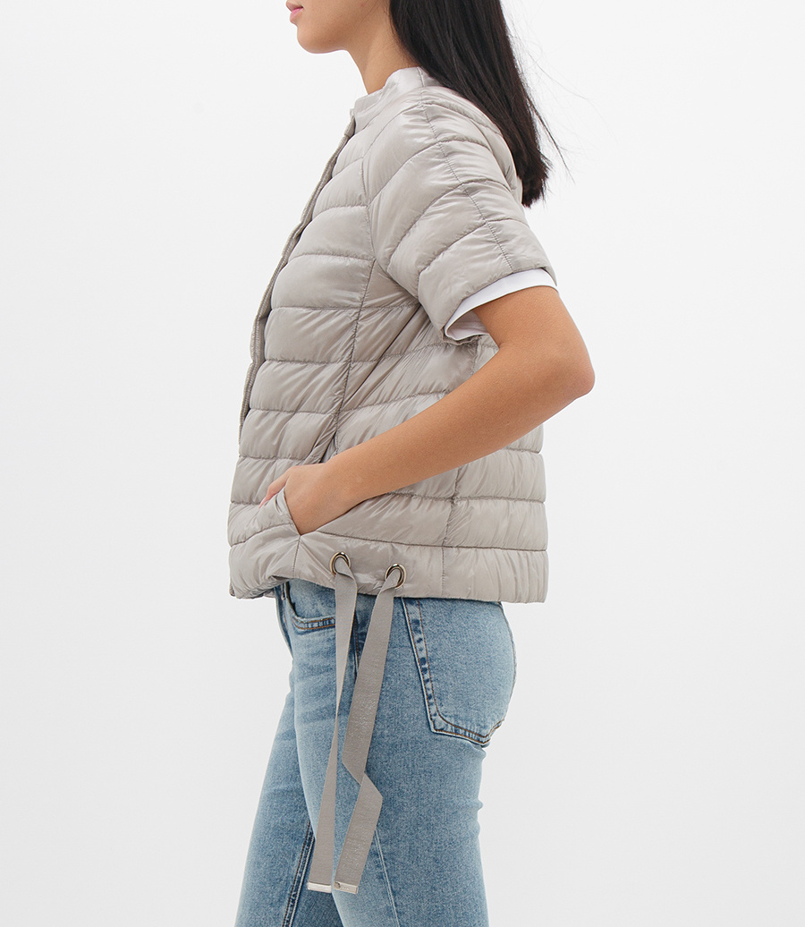 Shop Herno Short-sleeve Puffer Jacket In Nude