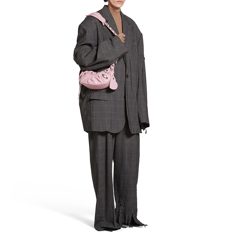Balenciaga Le Cagole Xs Studded Shoulder Bag In Light Pink
