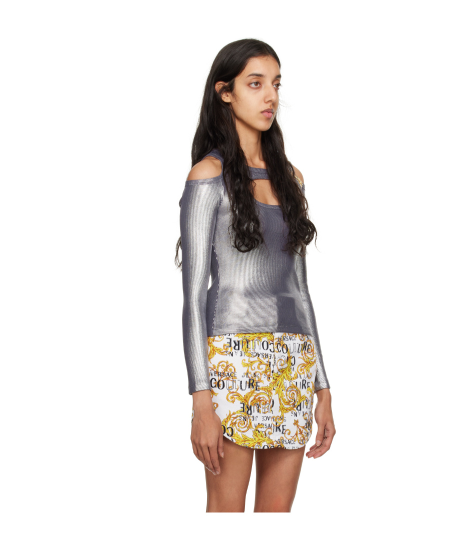 Versace Jeans Long-sleeved T-shirt With Buckle In Multicolor