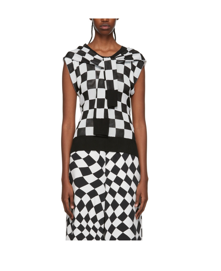 Mm6 Maison Margiela Logo-spliced Sleeveless Knit Pullover In Multicolor
