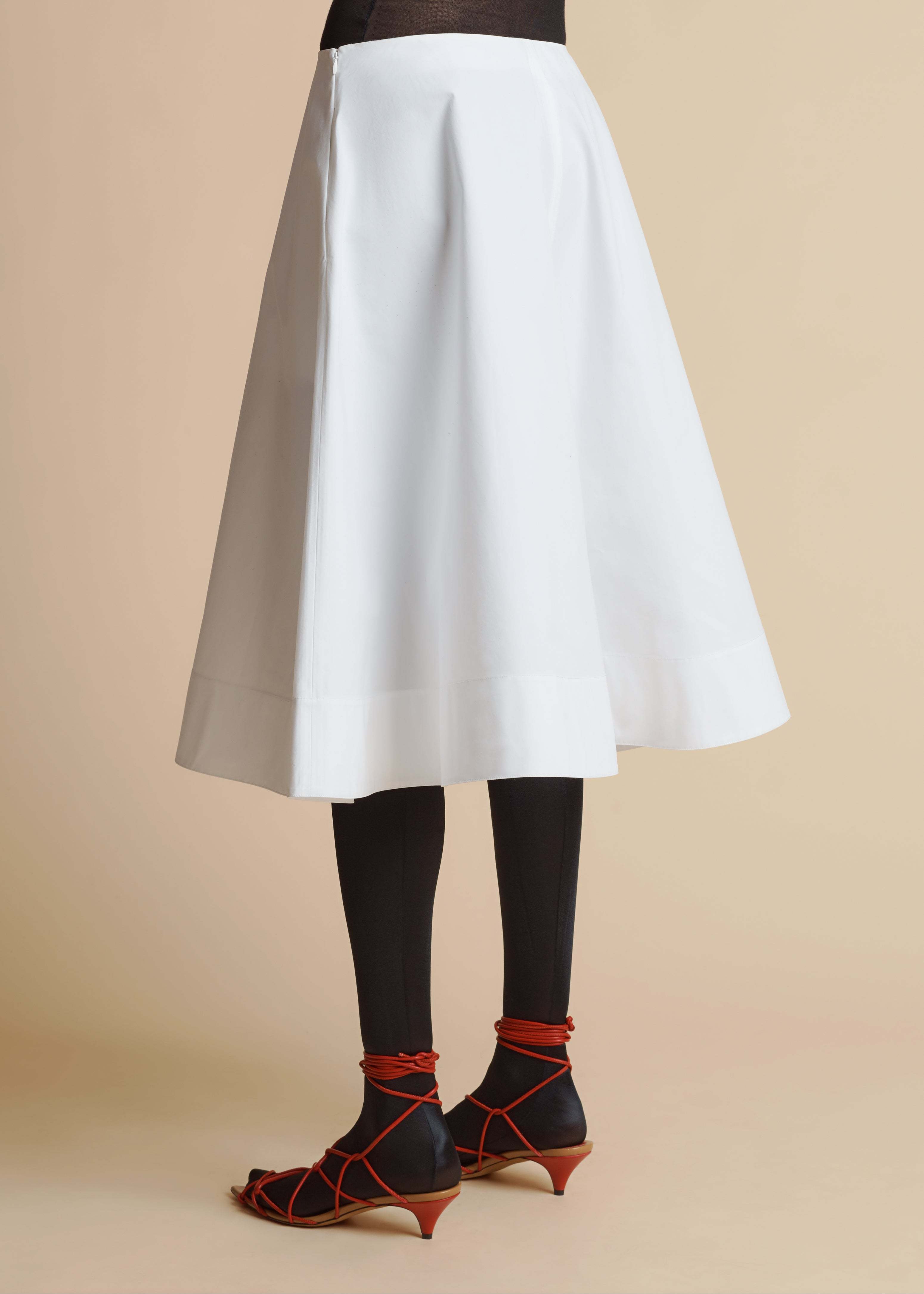 Khaite A-line Poplin Skirt In White