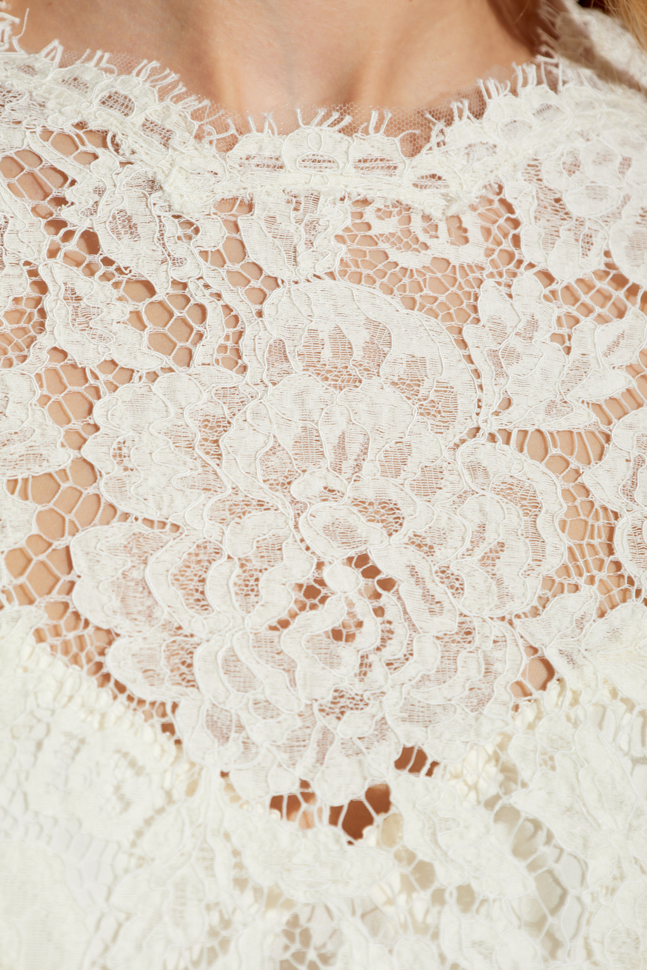 Dolce & Gabbana Floral-lace Midi Dress In White