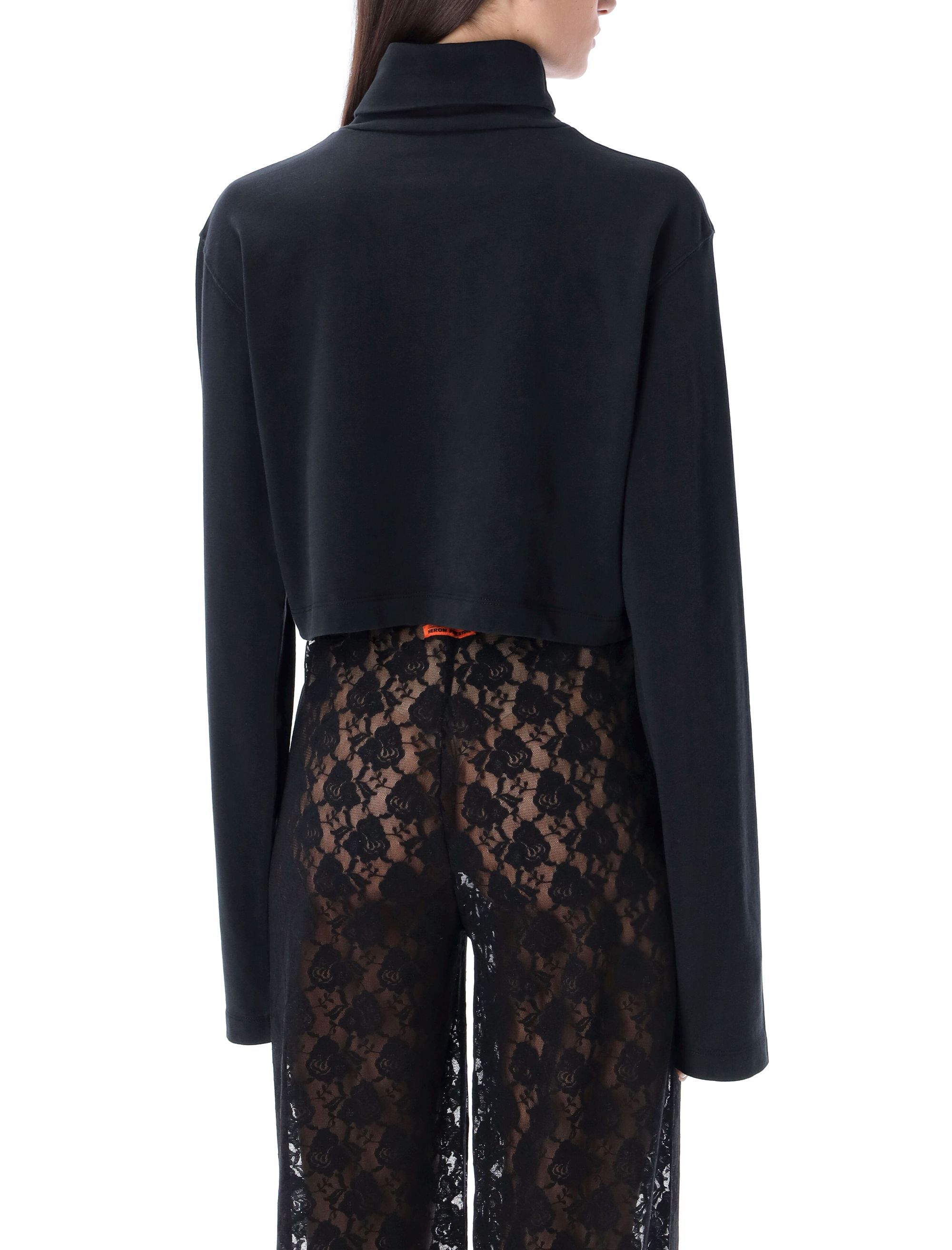 Heron Preston Hpny Crop Ls Rollneck In Black
