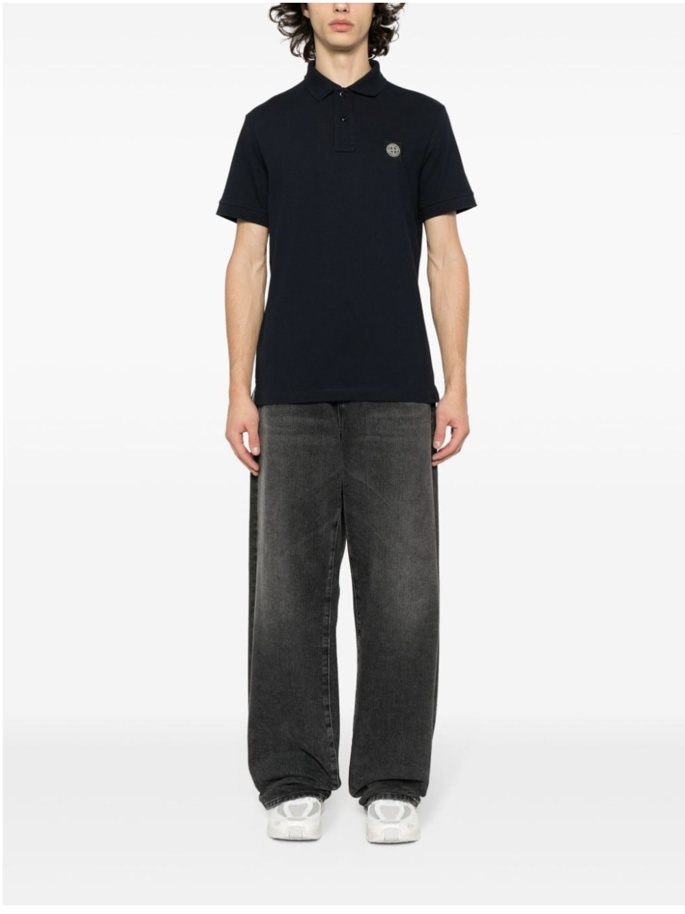 Shop Stone Island Short-sleeved Polo Shirt In Blue