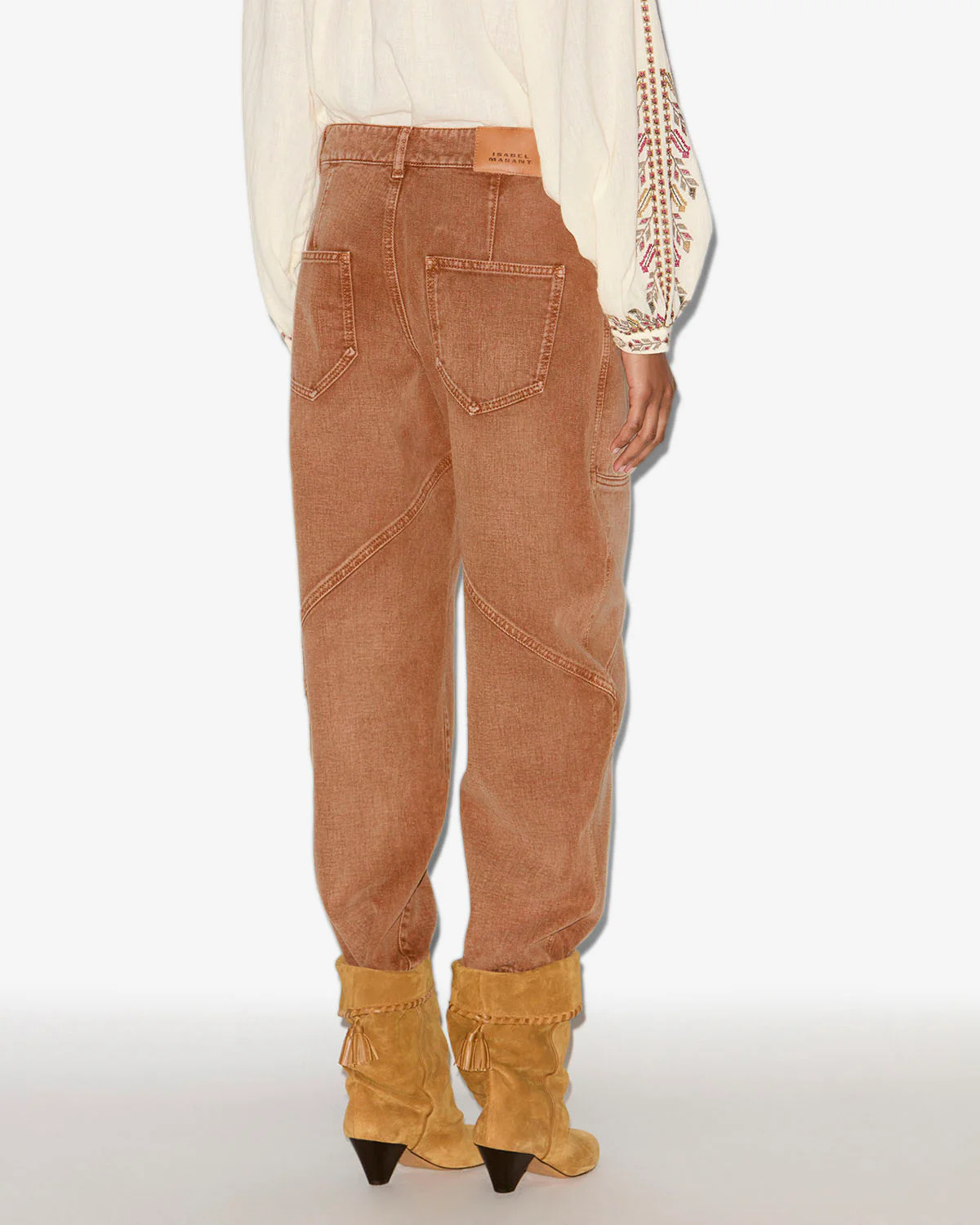 Isabel Marant Tailored Trousers Contrast Stitching In Brown