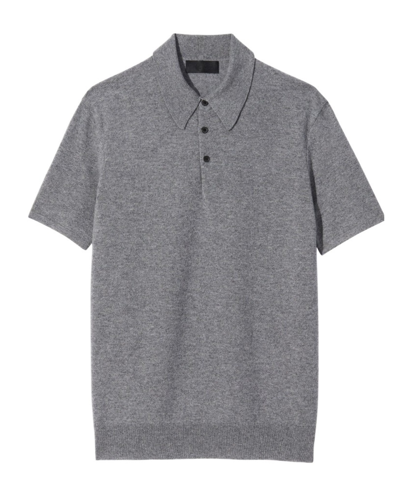 Nili Lotan Short-sleeved Knitted Polo Shirt In Gray