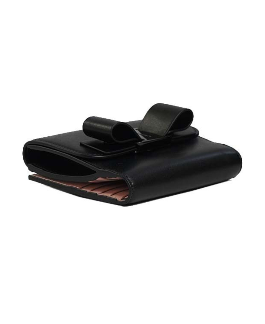 Ferragamo Logo Bowtie Wallet In Black