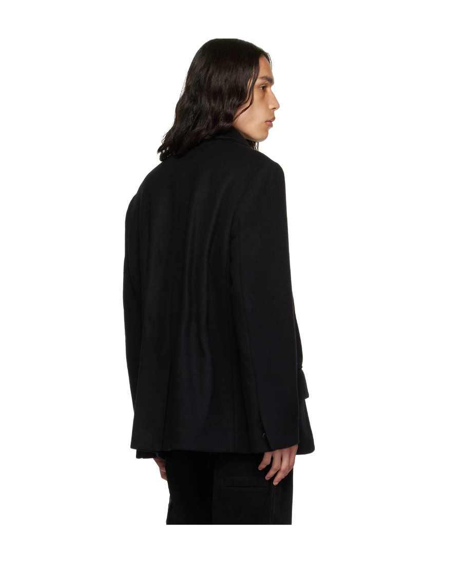 We11 Done Lapel Shoulder Pads Casual Jacket In Black