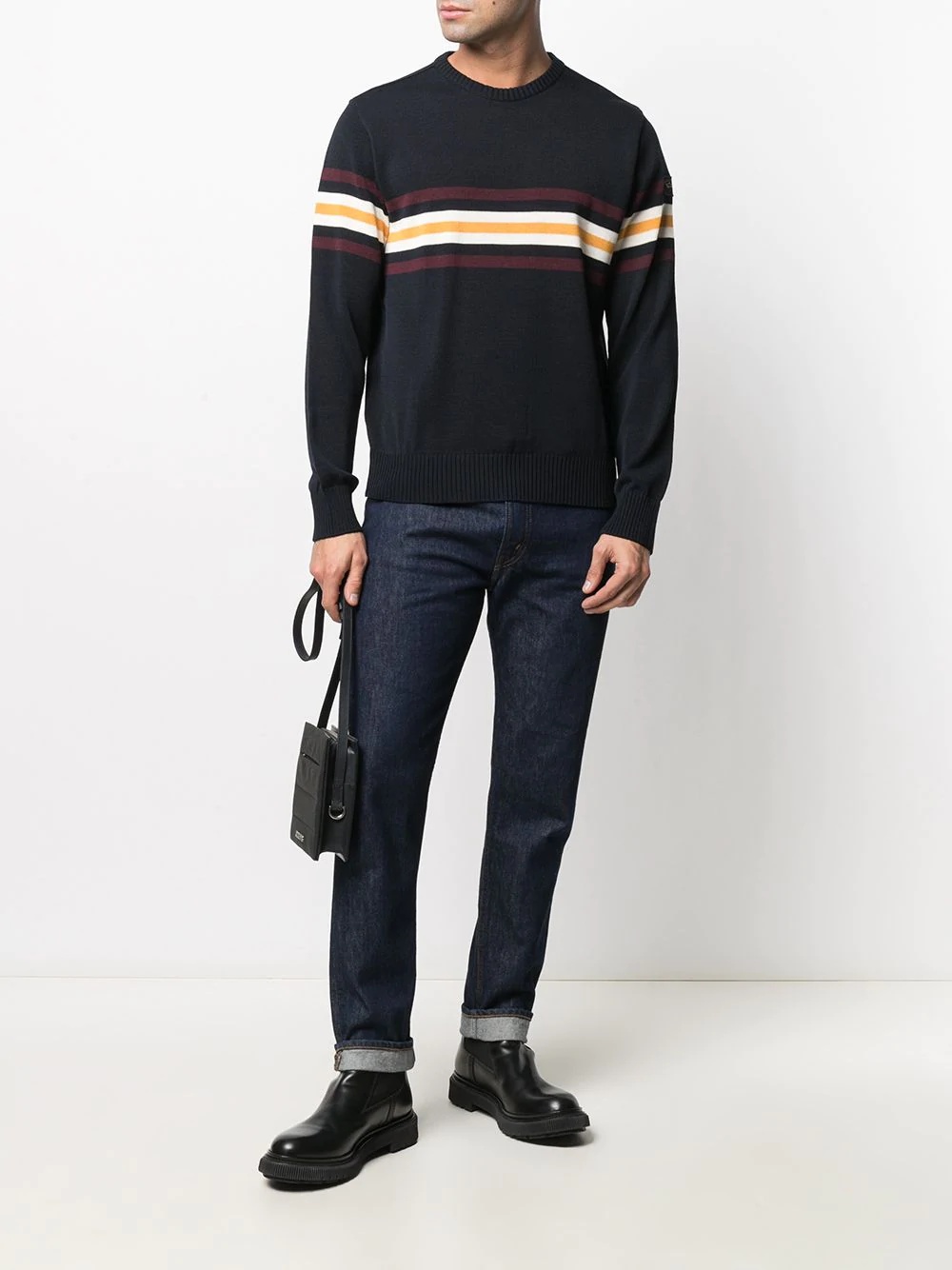 PAUL & SHARK HORIZONTAL STRIPE FINE KNIT JUMPER