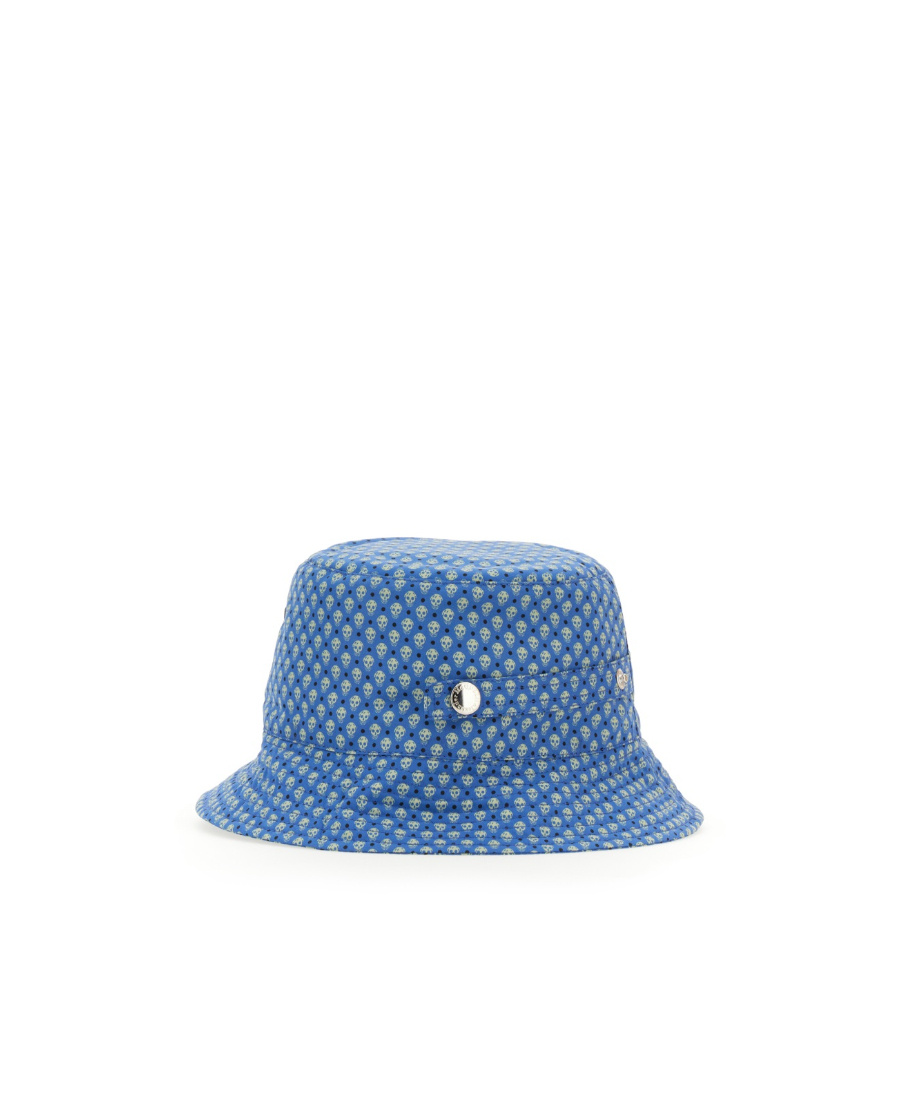 Alexander Mcqueen Skull-print Bucket Hat In Blue