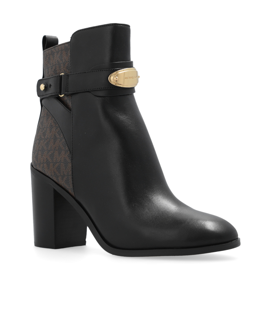 Michael Kors Darcy 90mm Monogram-print Boots In Black