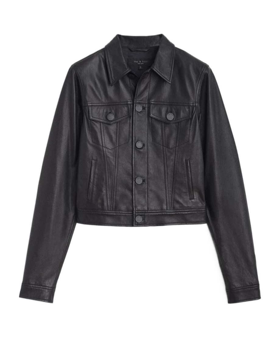 Rag & Bone Long-sleeved Leather Jacket