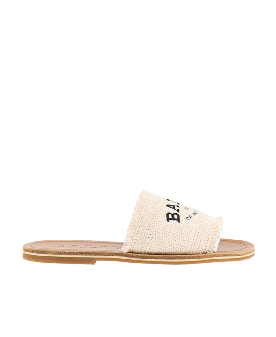 Bally Logo-embroidered Slide Sandals In Nude