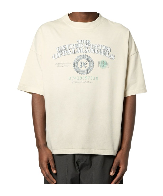 Palm Angels Crew Neck T-shirt In Neutral