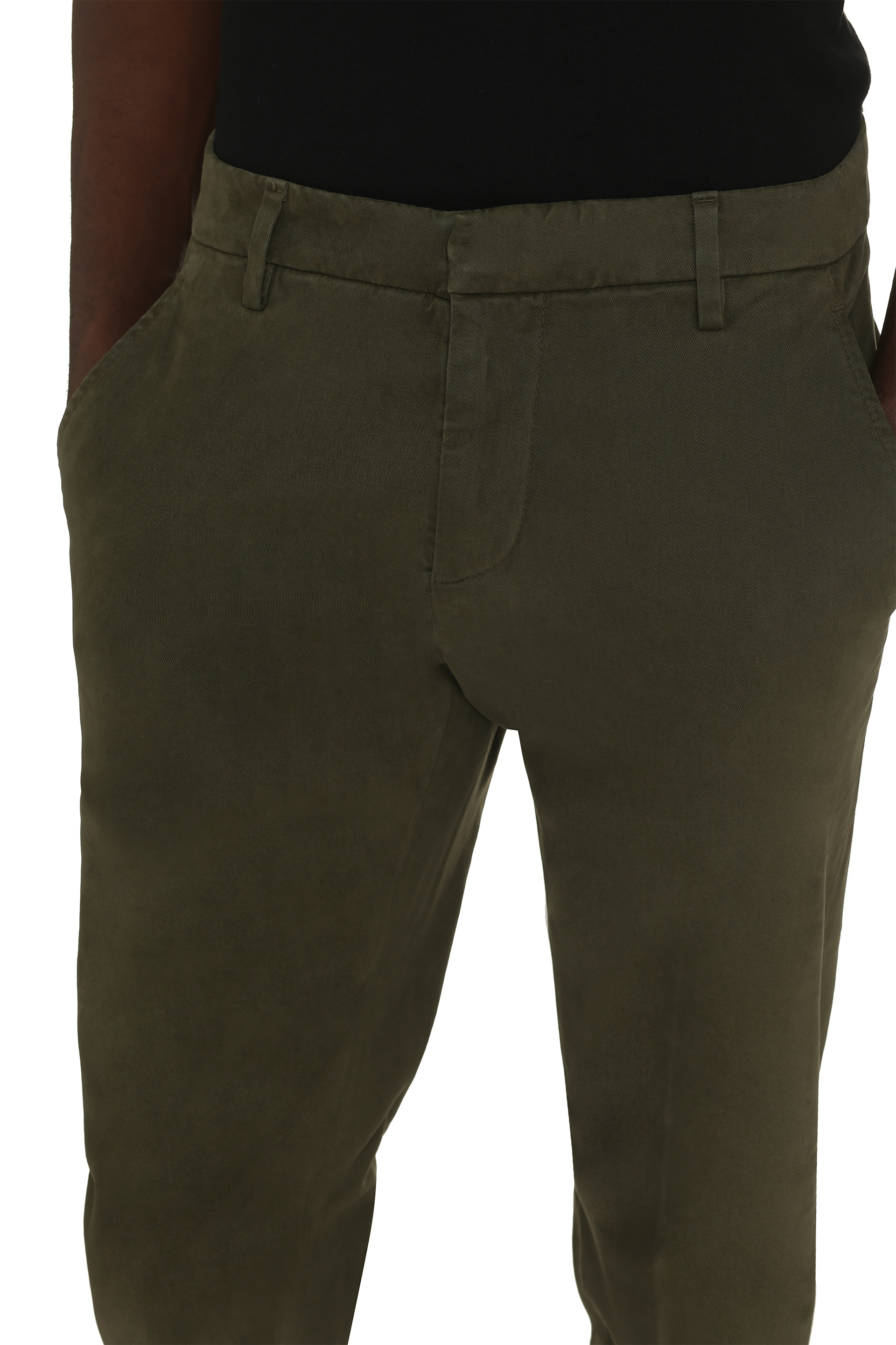 Dondup Belt-lined Casual Pants In Green