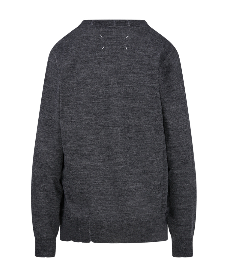 Maison Margiela Bat-print Wool Jumper In Gray