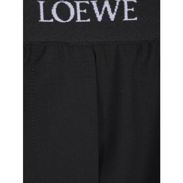 Loewe Elastic Waist Casual Pants In Black