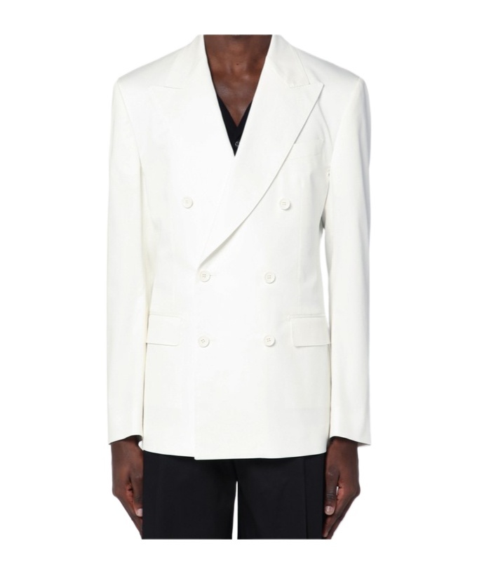Dolce & Gabbana Wool Double-breasted Jacket In White