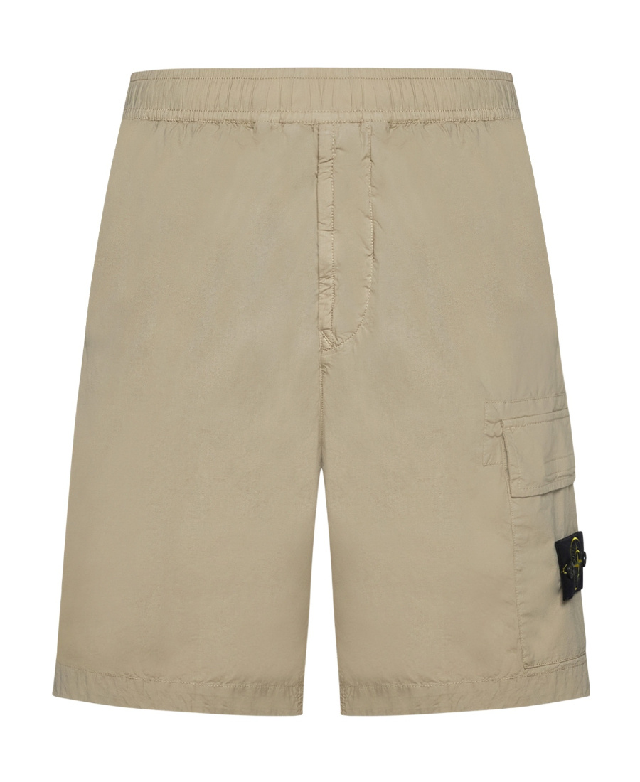 Stone Island Compass-motif Track Cargo Shorts In Nude