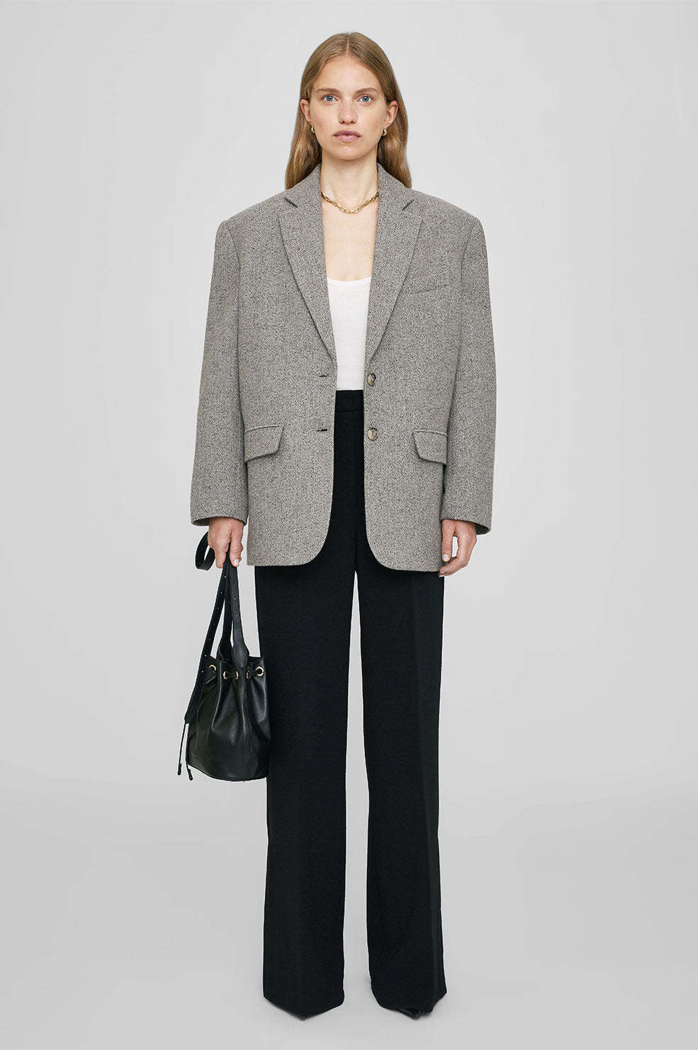 Anine Bing Quinn Blazer In Gray