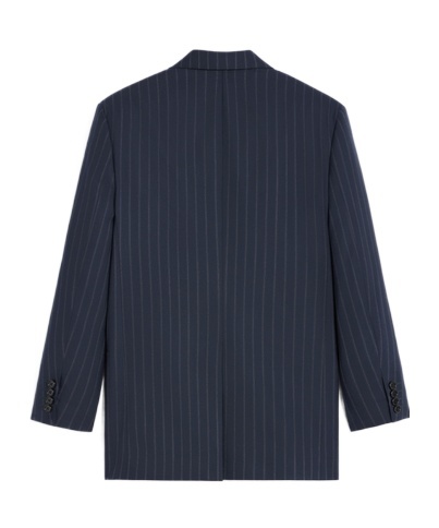 Celine Long-sleeved Wool Suit Coat In Black