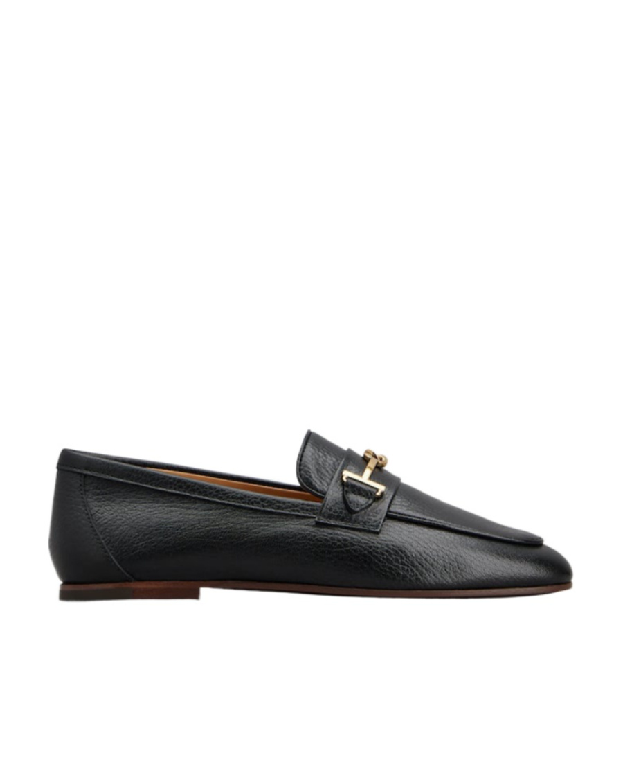 Tod's Leather Loafers With Bow In Black