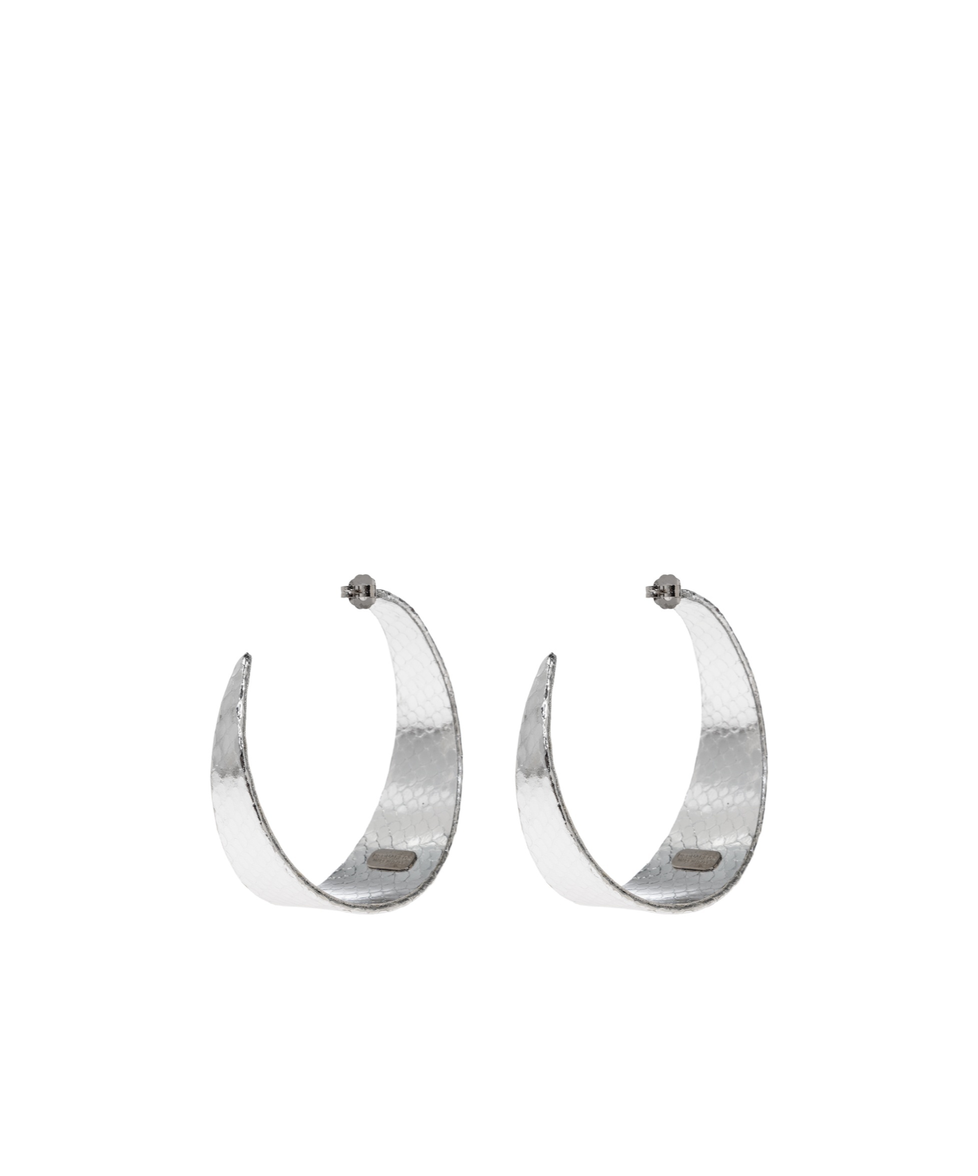 Dsquared2 Snakeskin-effect Hoop Earrings In Metallic