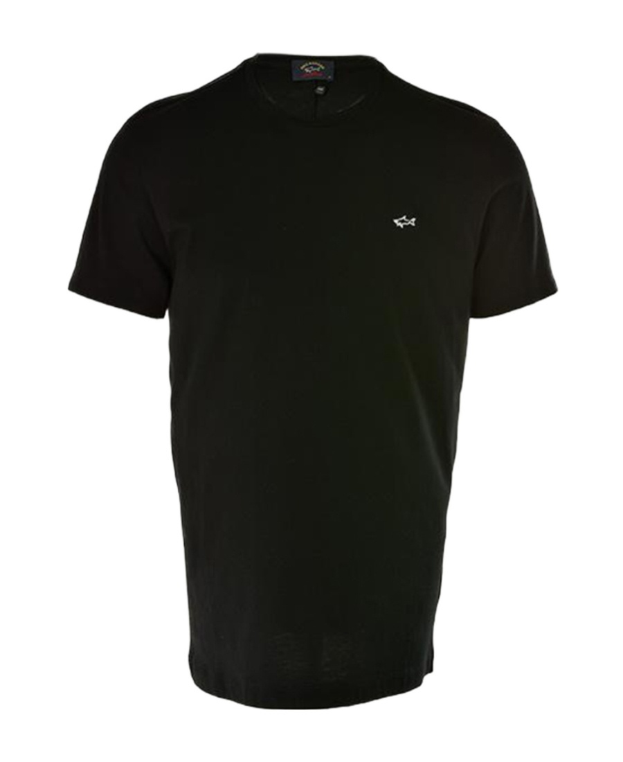 Paul & Shark Chest Shark Logo Piquet Polo In Black